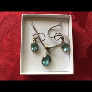 Blue topaz sterling silver set